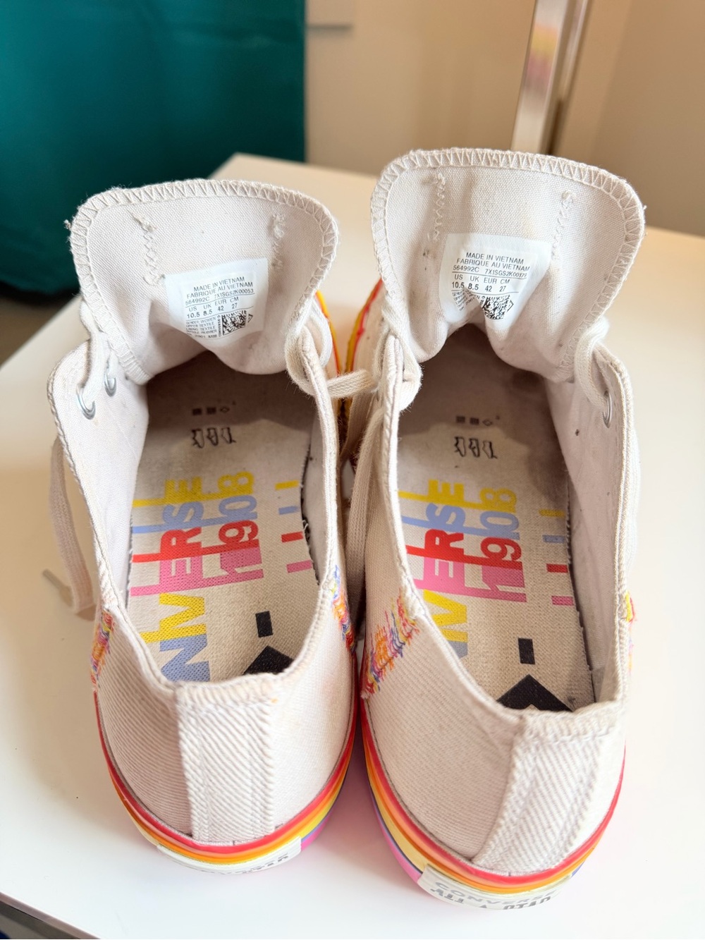 Converse Lift Ox Rainbow Platform 564992C Women SZ 10.5 Excellent - Picture 11 of 11